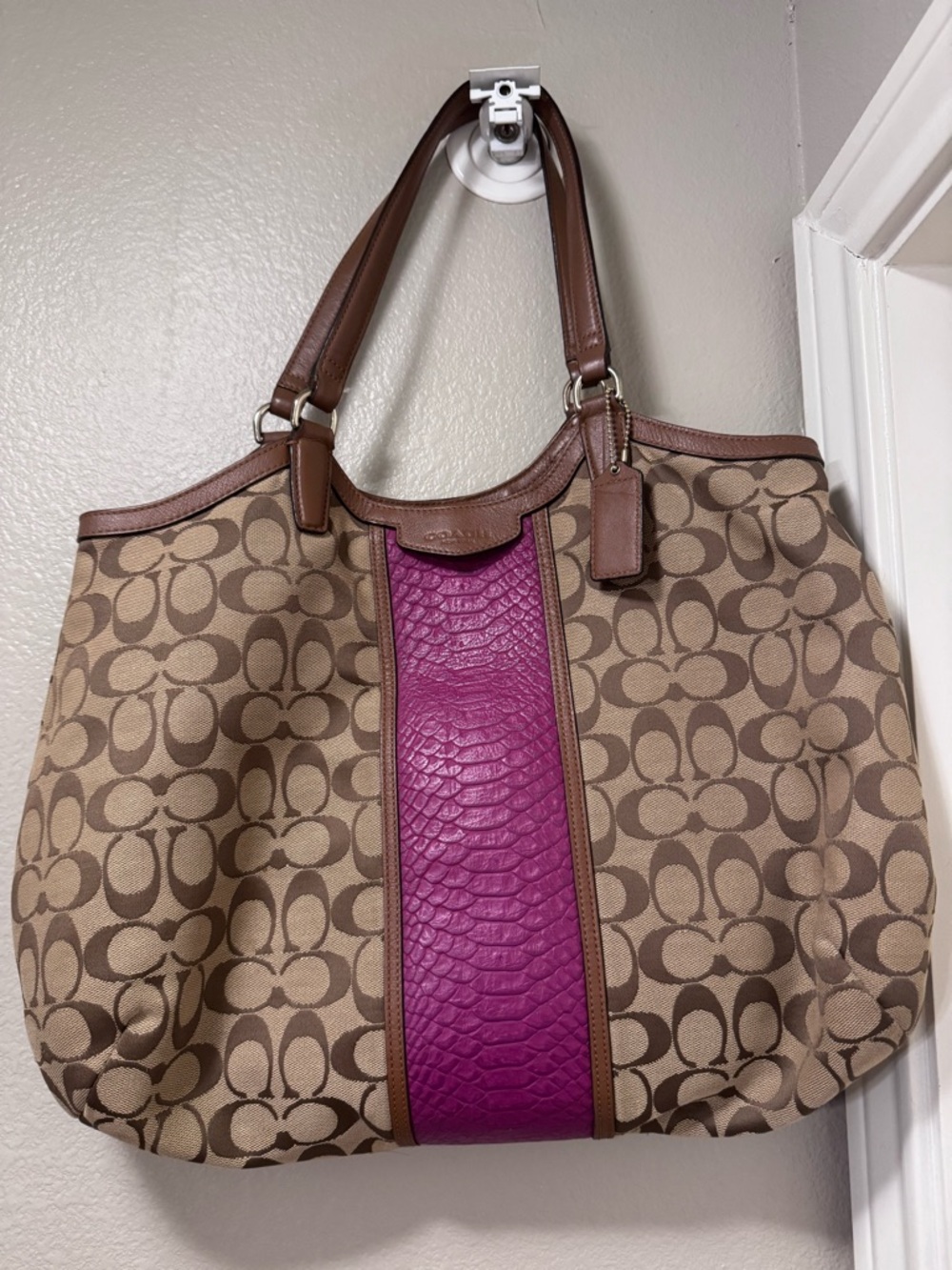 Vintage Coach Tote with Signature Canvas